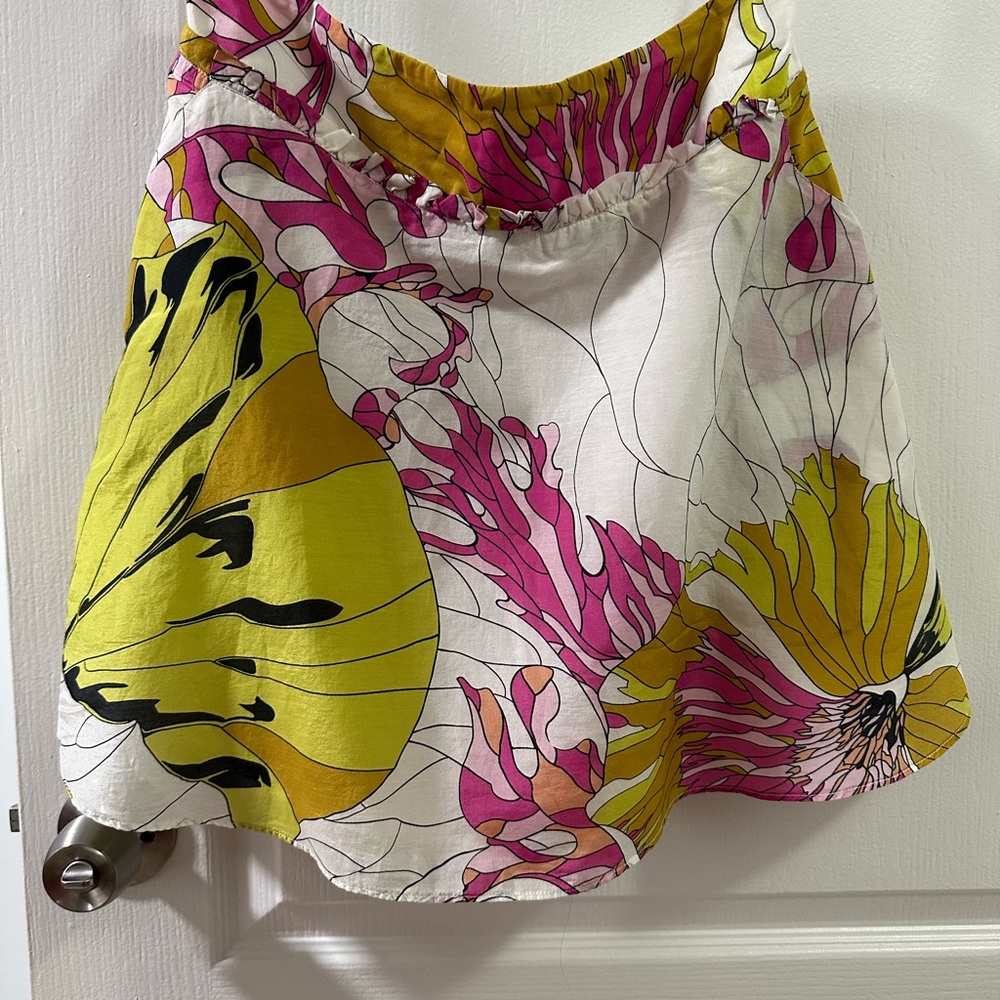 Anthropologie Leifnotes Floral Mini Skirt - Pink, Yellow, White